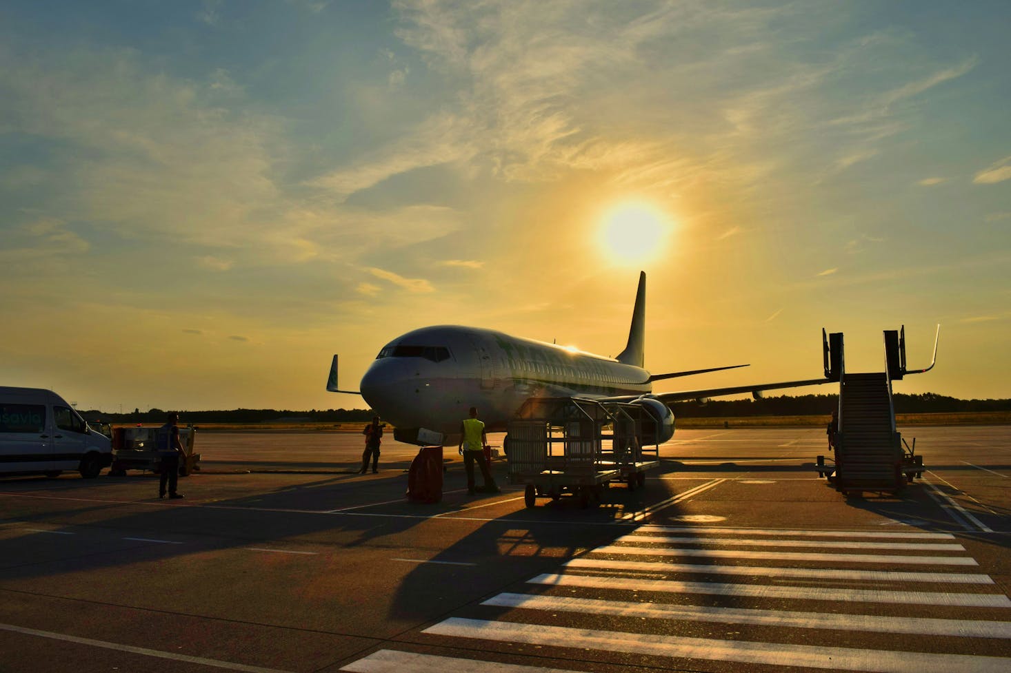 Plane on the tarmac at Eindhoven Airport