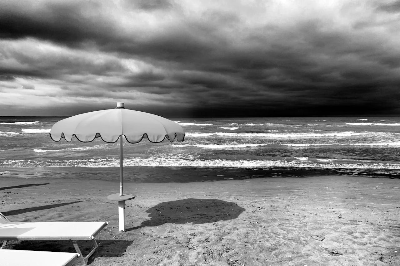 Stormy beach in Riccione