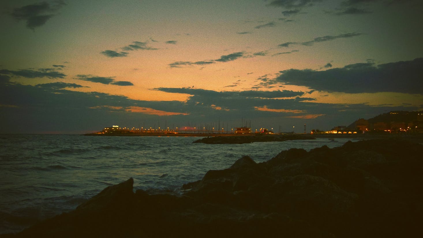 Cattolica beach in the evening