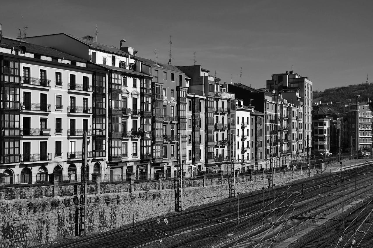 Train tracks of Bilbao Abando Station