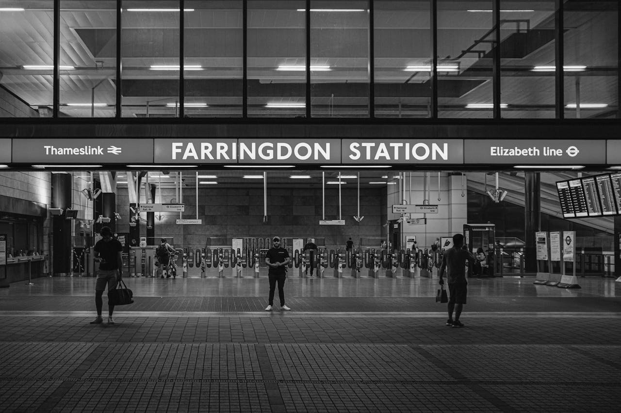 Entrance to Farringdon Station in London