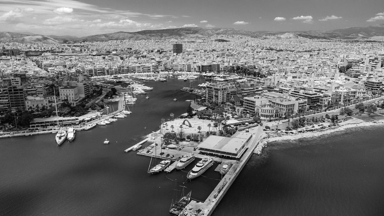 Aerial view of Piraeus Port, Athens