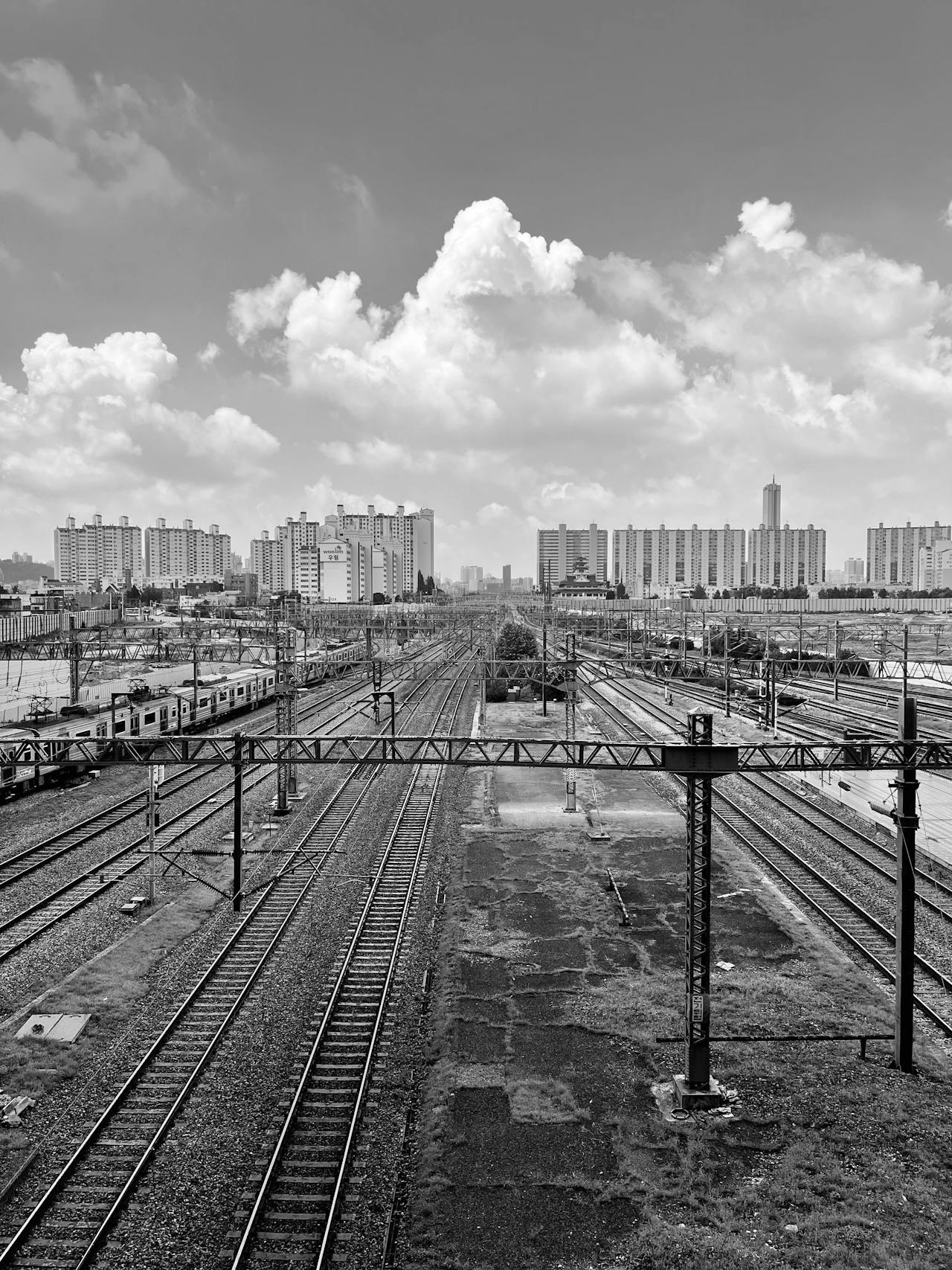 View of the train tracks at Yongsan Station