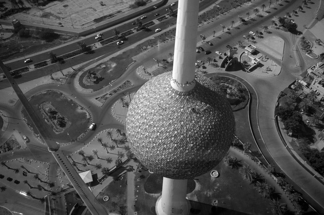 View of Kuwait Tower from above