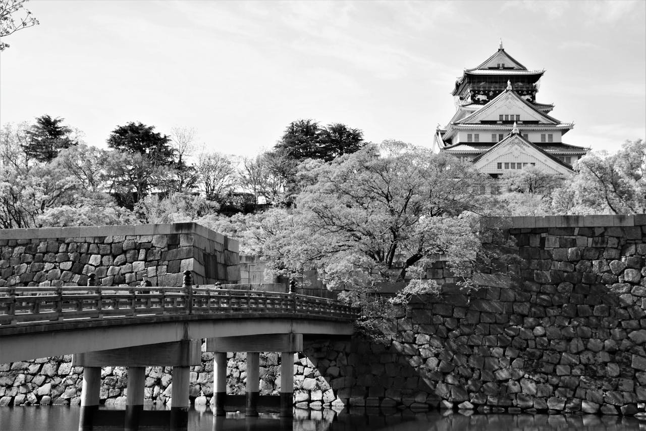 River view with Osaka Castle in the background