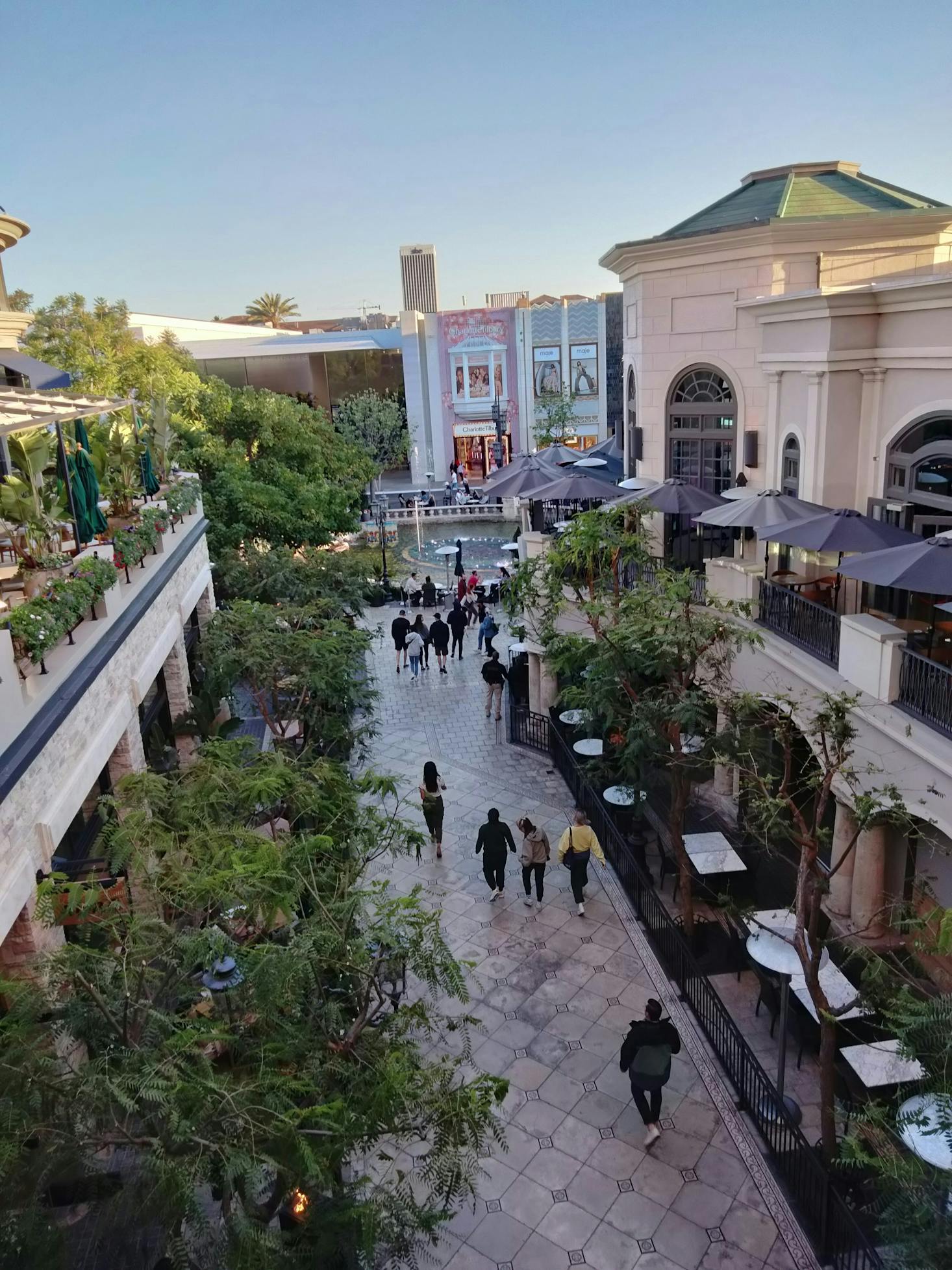 People walking through The Grove in LA