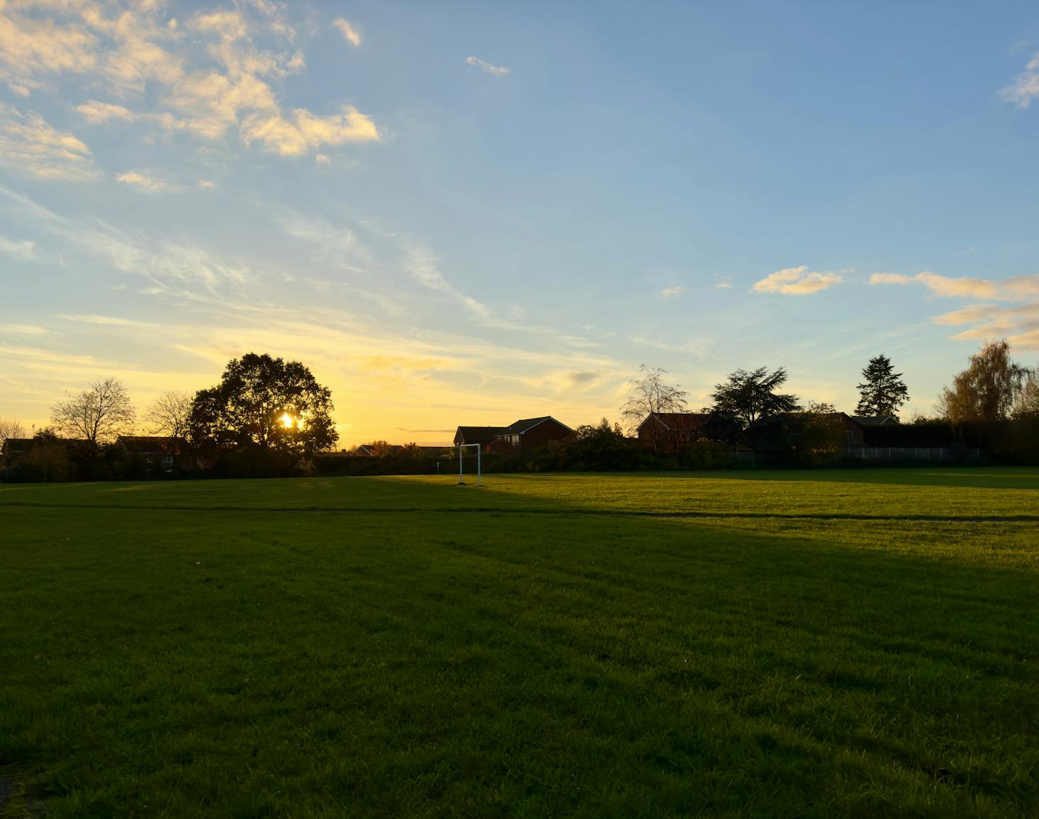 Rural sunset view in Doncaster, UK, with convenient luggage storage