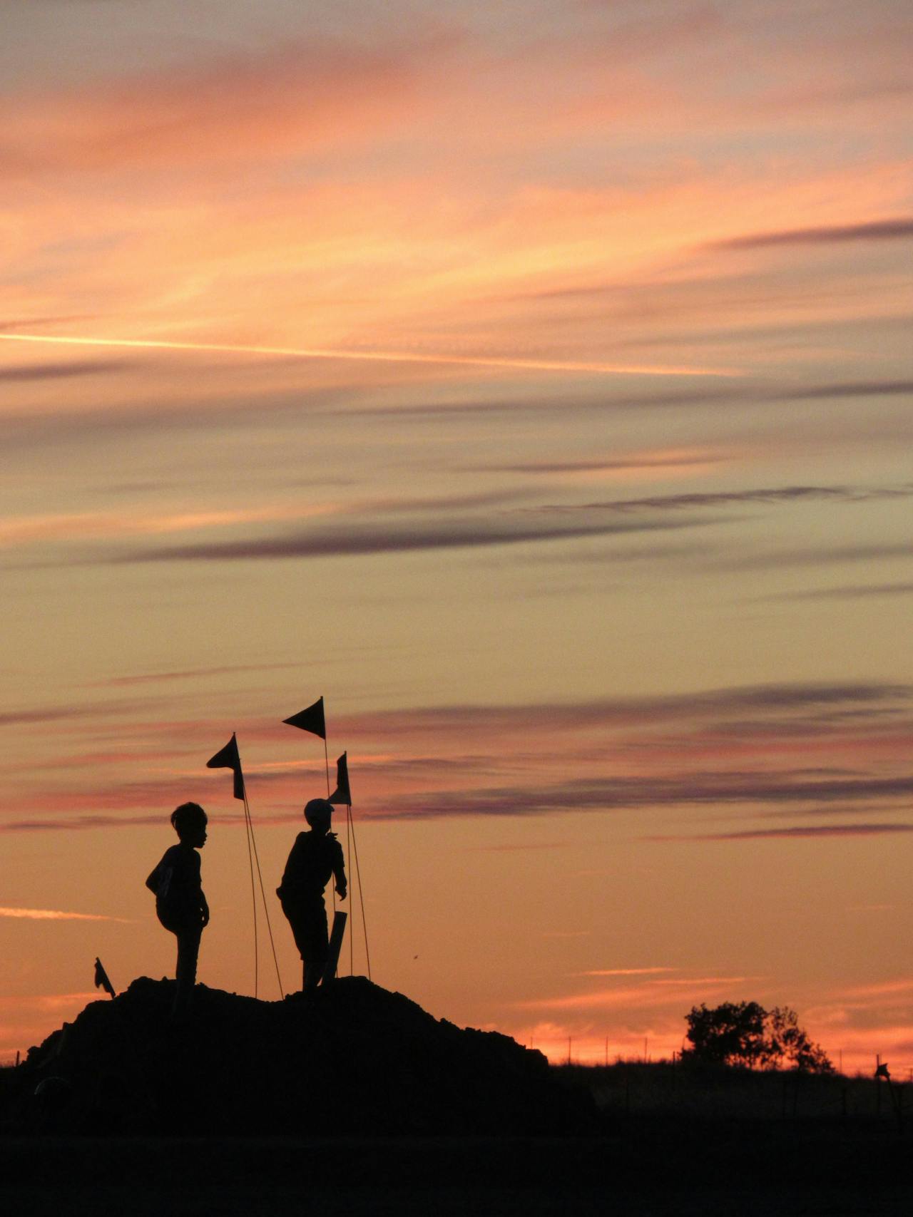 Adventurers at dusk in a hill in Roseville.