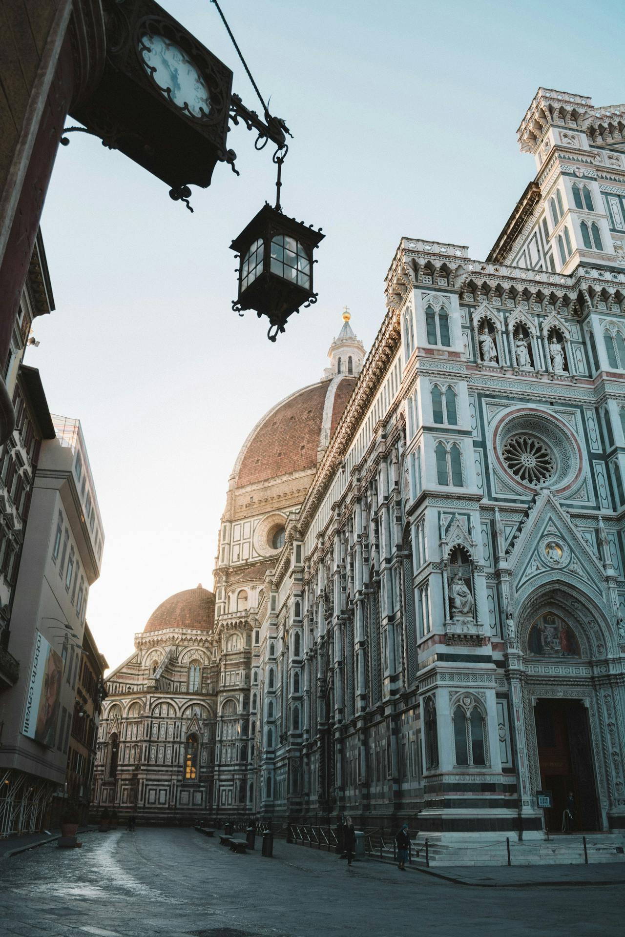 The majestic Florence Cathedral, bathed in the early morning light.