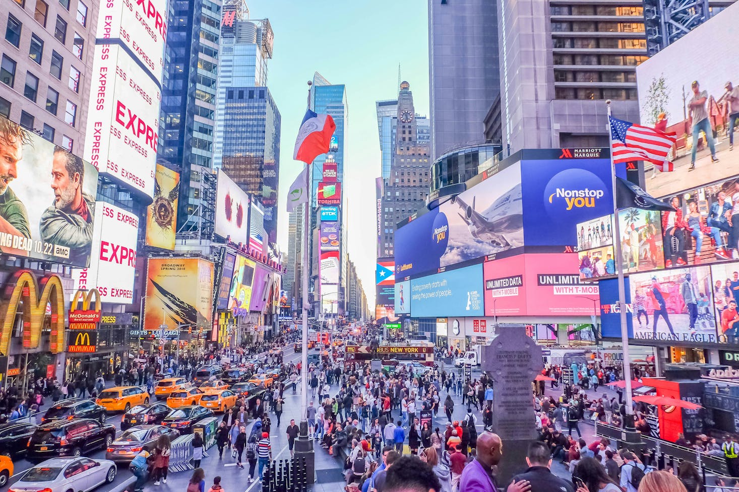 Gepäckaufbewahrung und Schließfächer am New Yorker Times Square.
