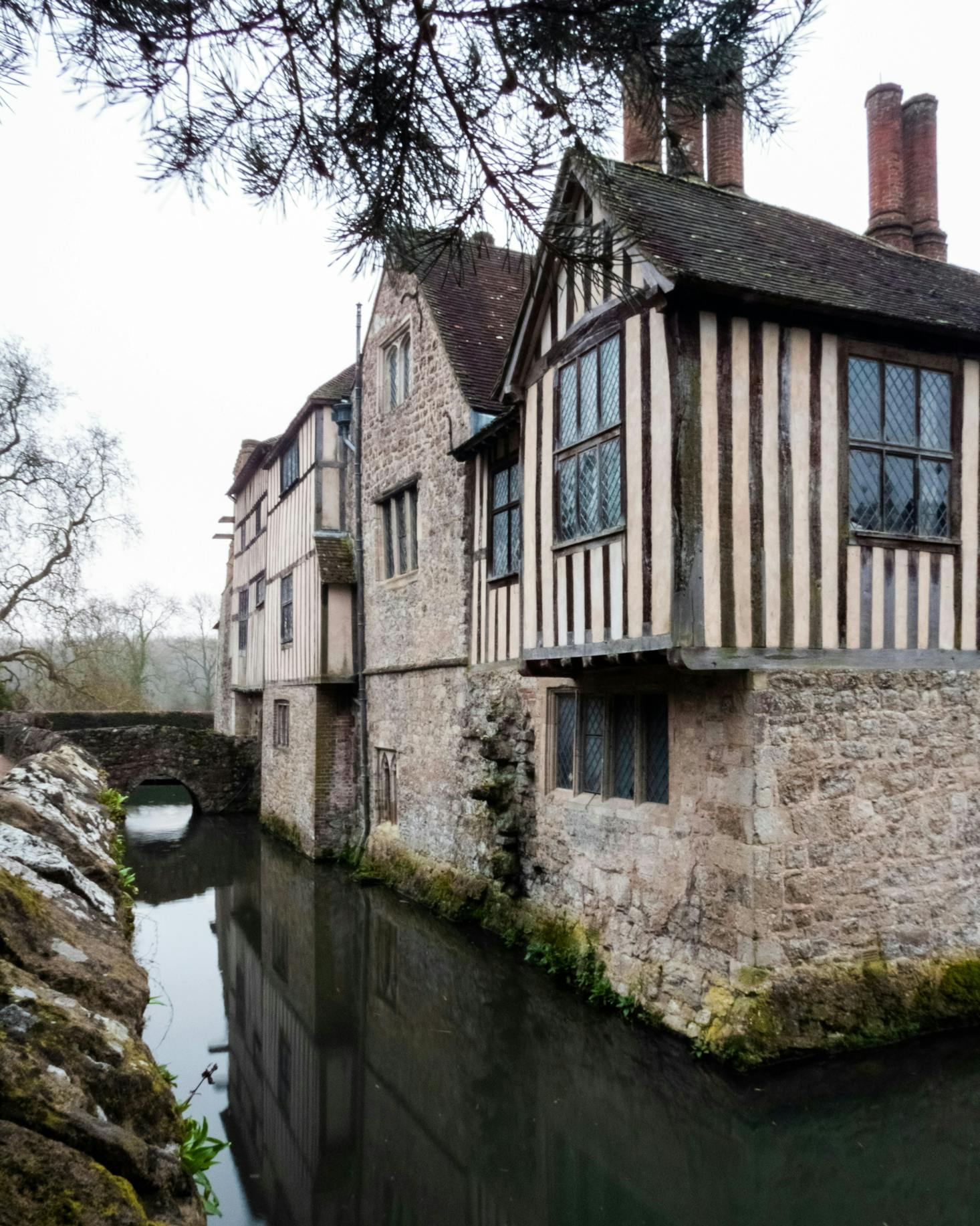 View of Ightham Mote in Sevenoaks, UK