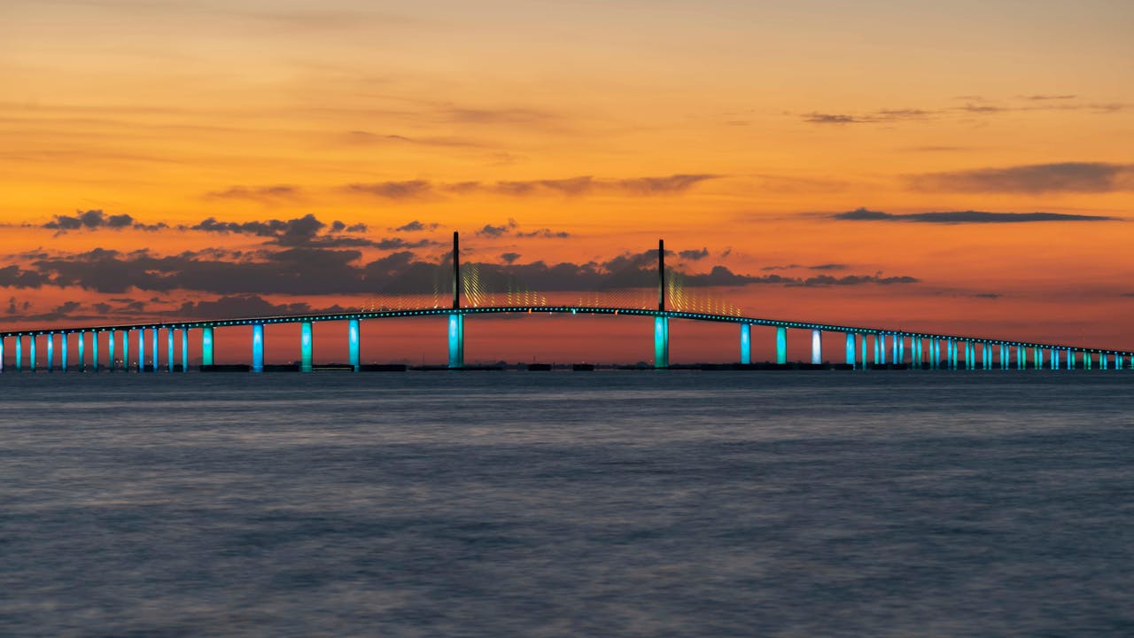 The Iconic Sunshine Skyway Bridge in St Petersburg
