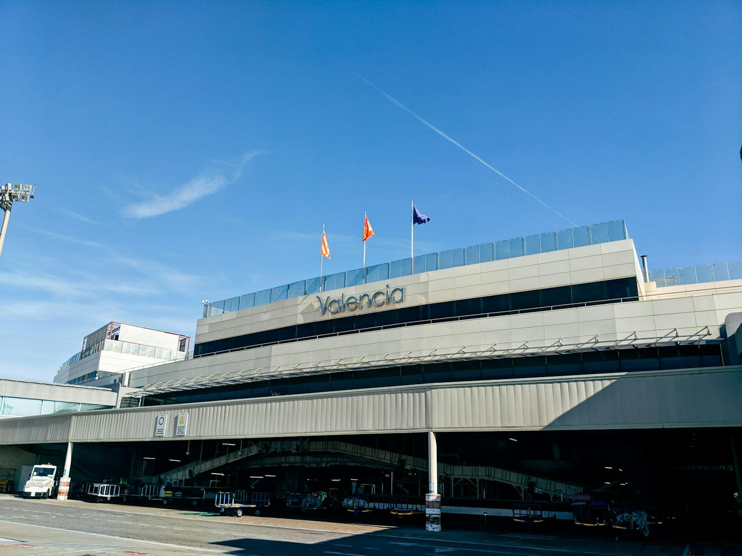 Valencia Airport, featuring its modern facade