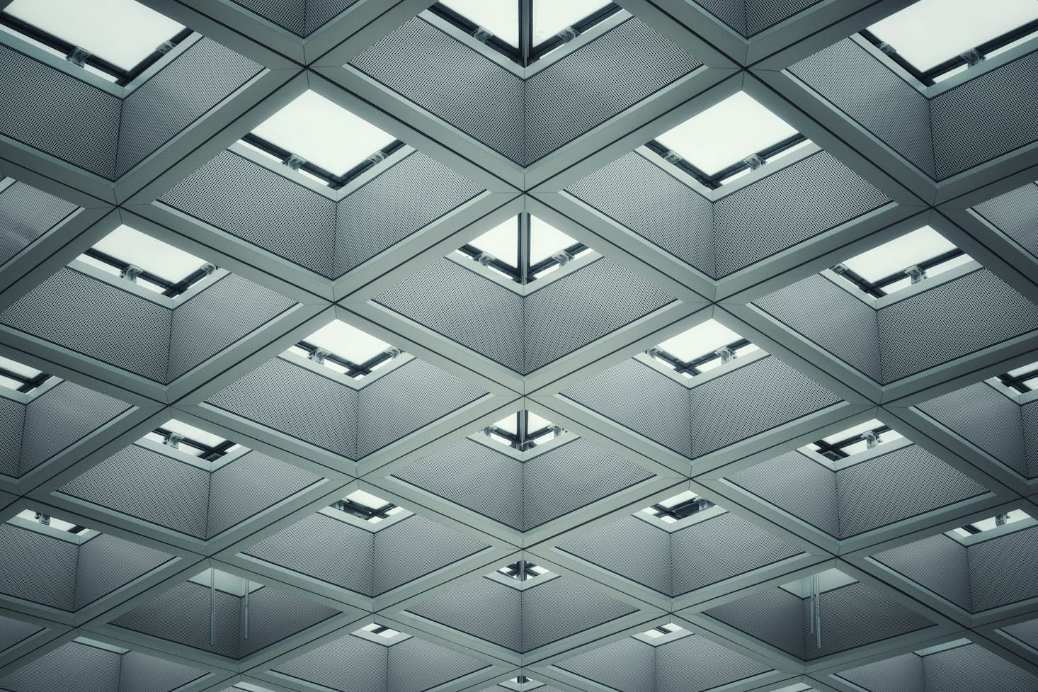 The ceiling of Venice Marco Polo Airport, featuring a modern, geometric design 