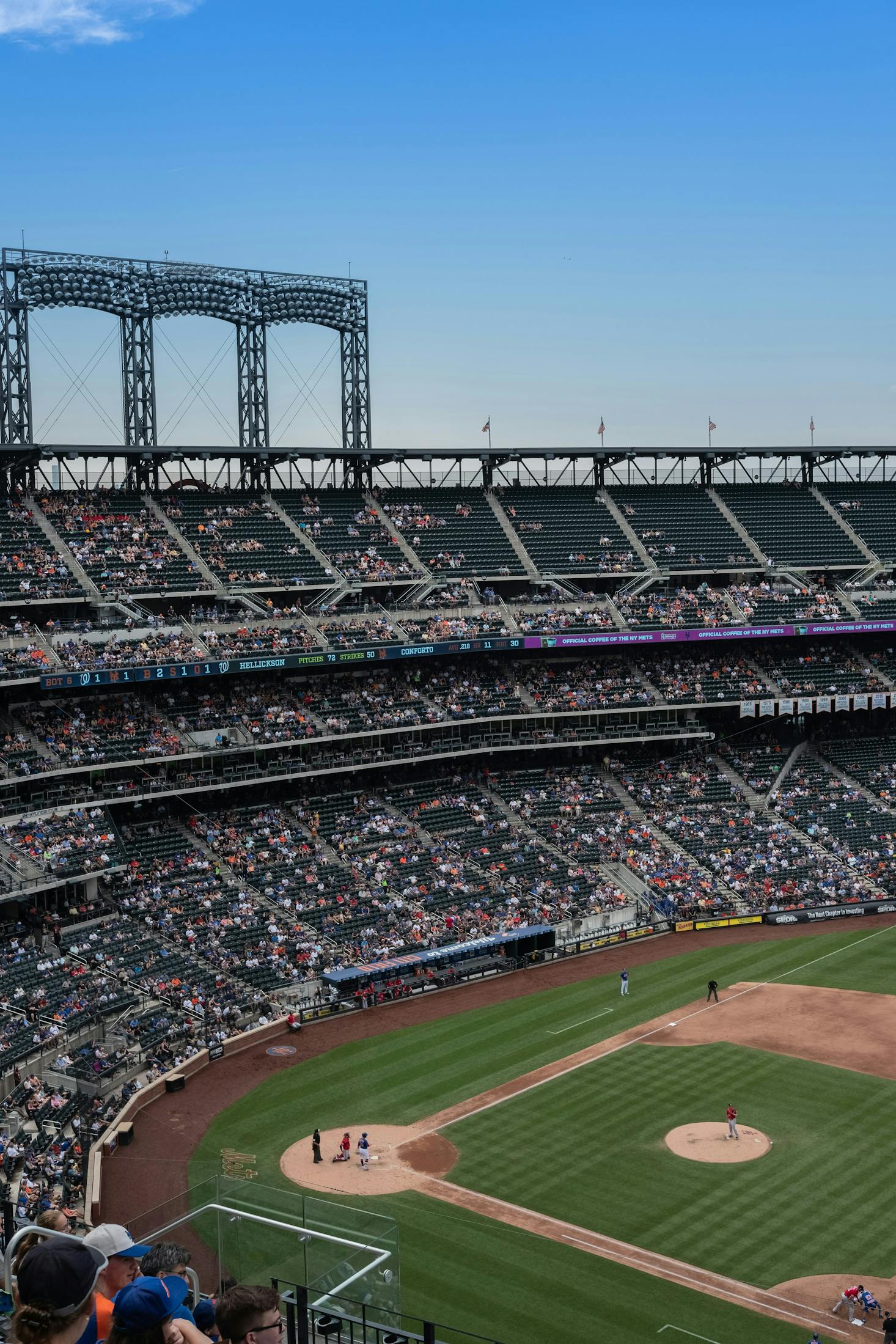 Aerial view of Citi Field during a baseball game