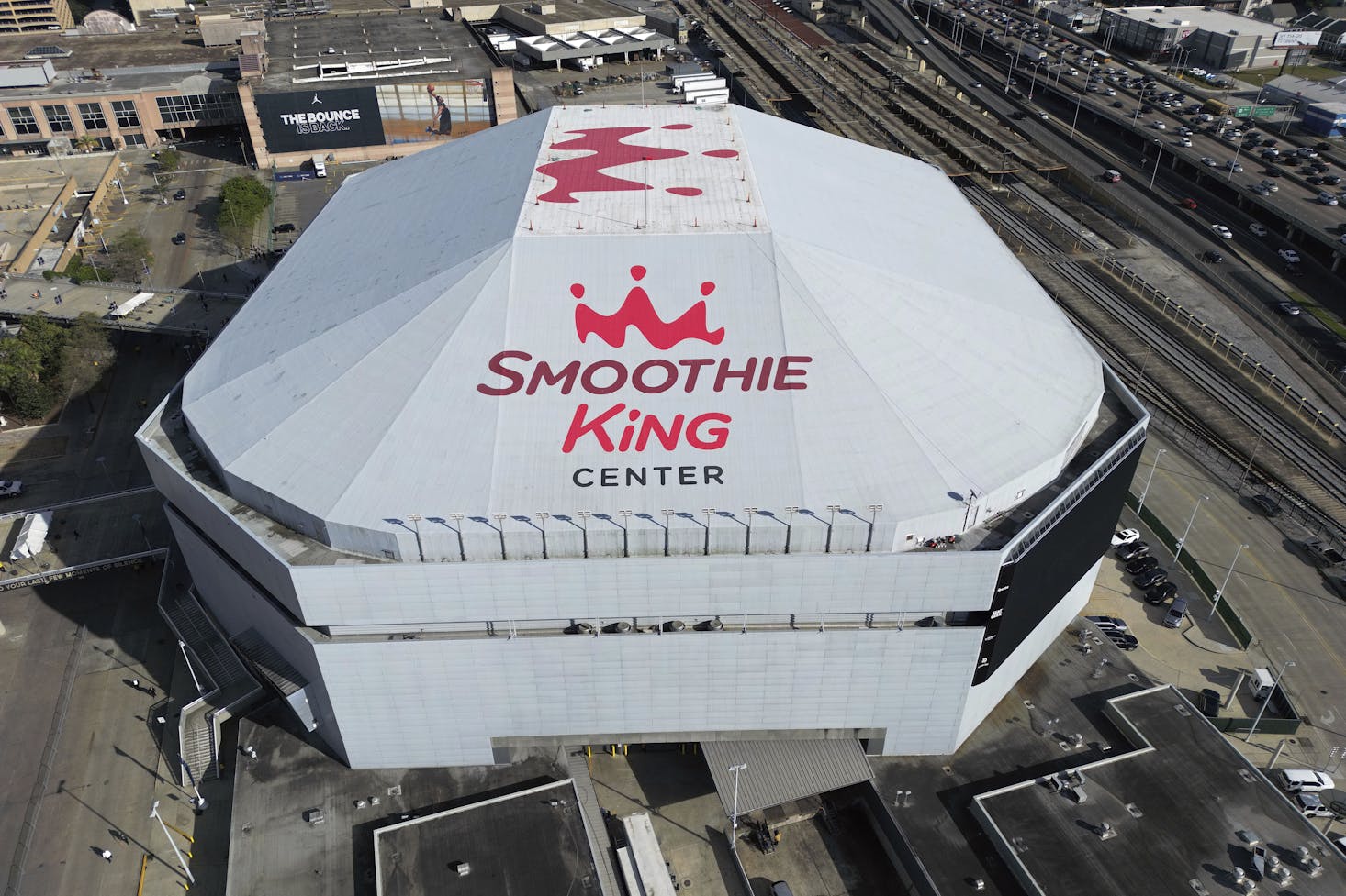 Aerial view of the Smoothie King Center