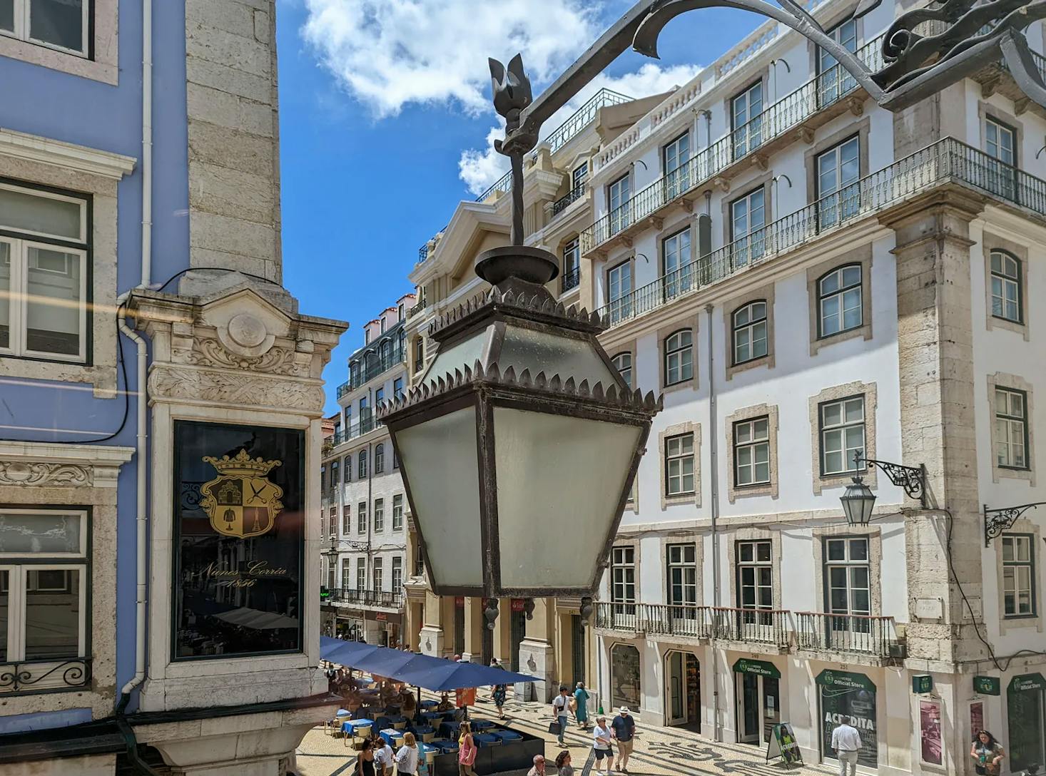 A charming street view in the Baixa-Chiado district of Lisbon.