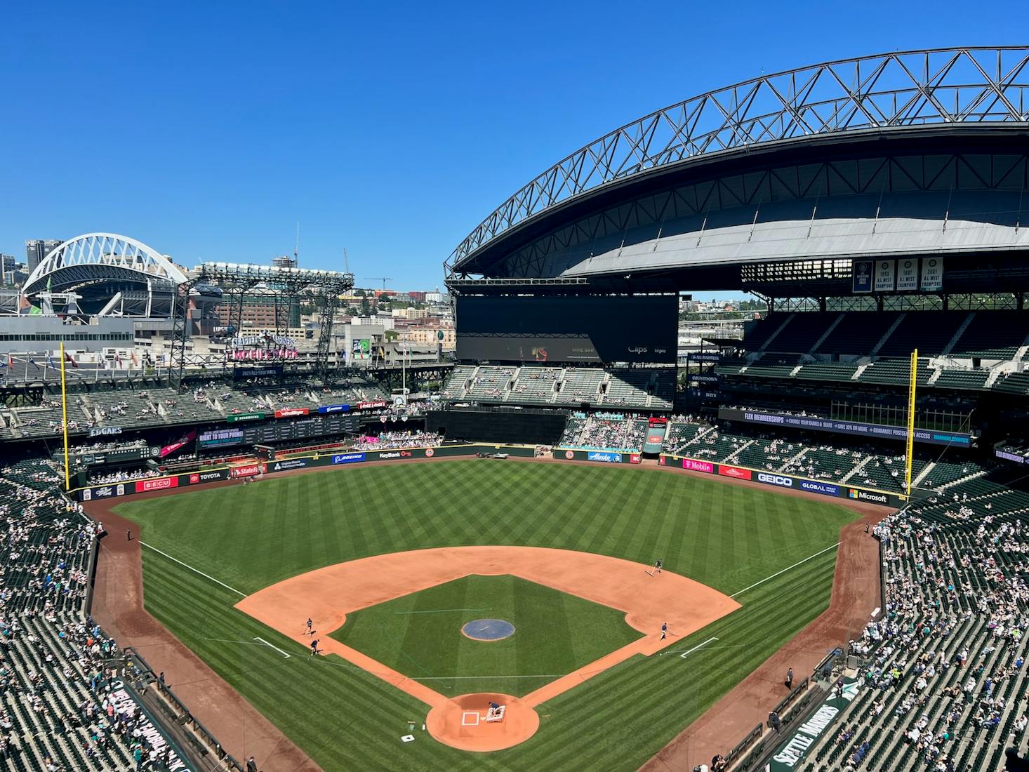 T-Mobile Park (formerly Safeco Field) in Seattle, showing the baseball field