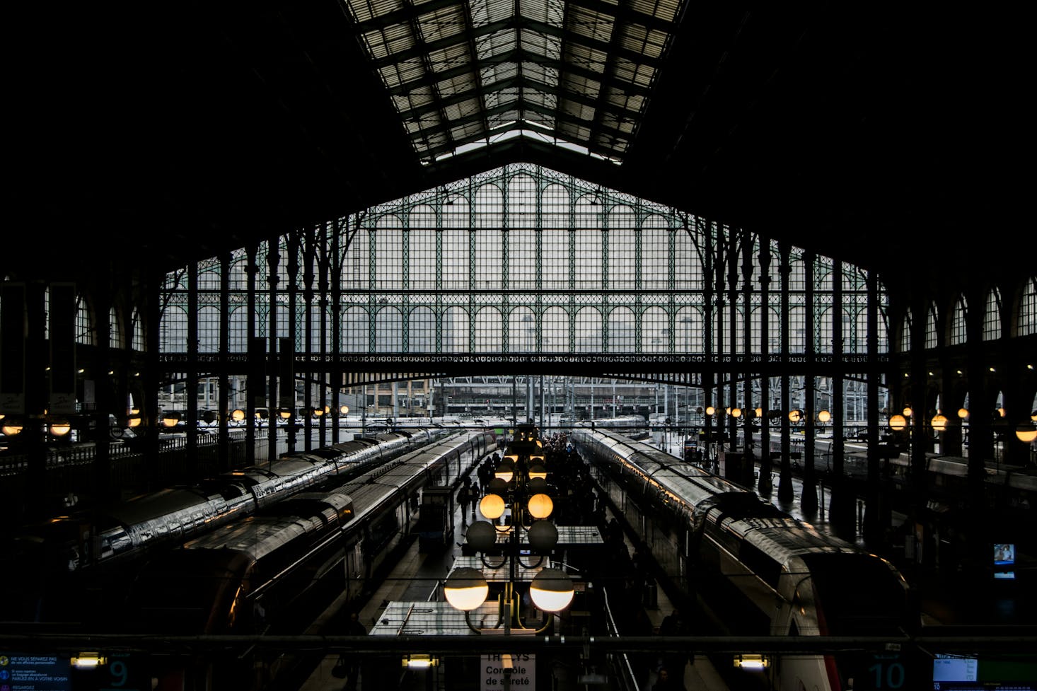 Crossing the countries with the train.