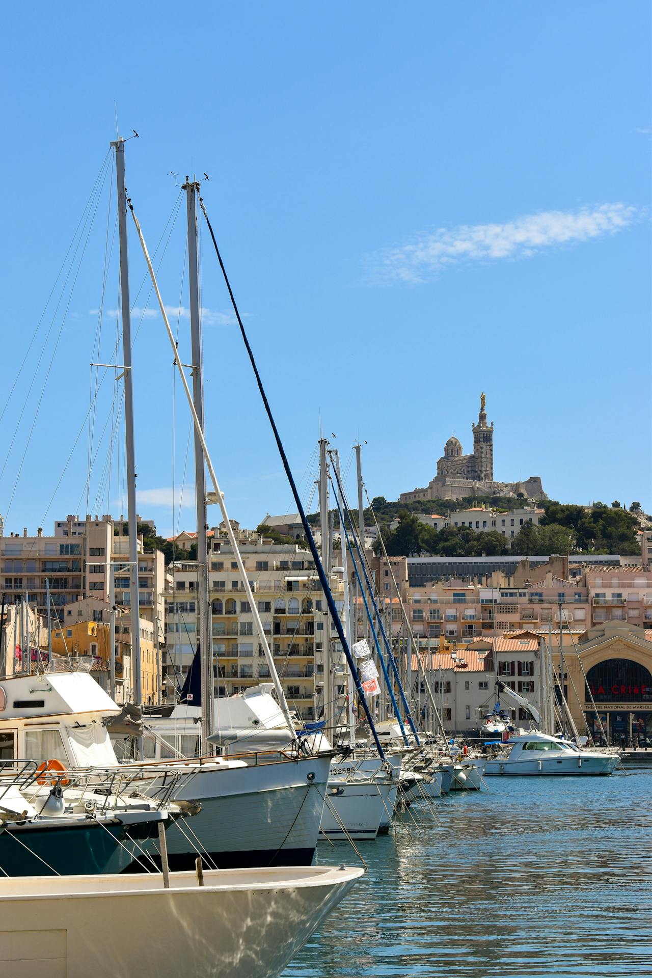 View of Notre-Dame-de-la-Garde from the water in Marseille View of Notre-Dame-de-la-Garde from the water in Marseille