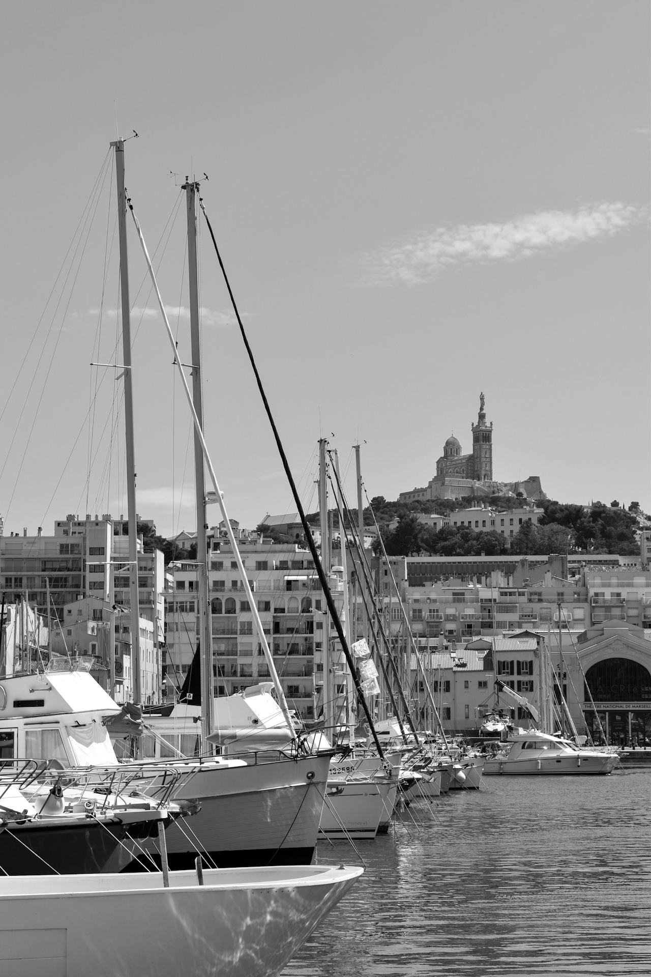 View of Notre-Dame-de-la-Garde from the water in Marseille