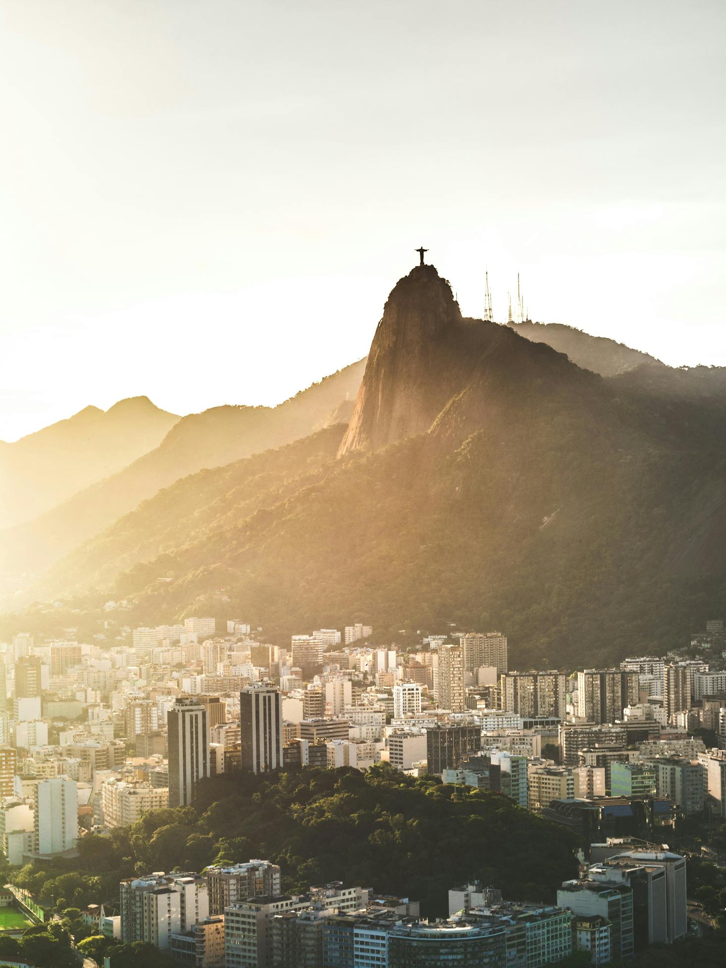 Rodoviaria Novo Rio and the city of Rio with Christ the Redeemer in the background