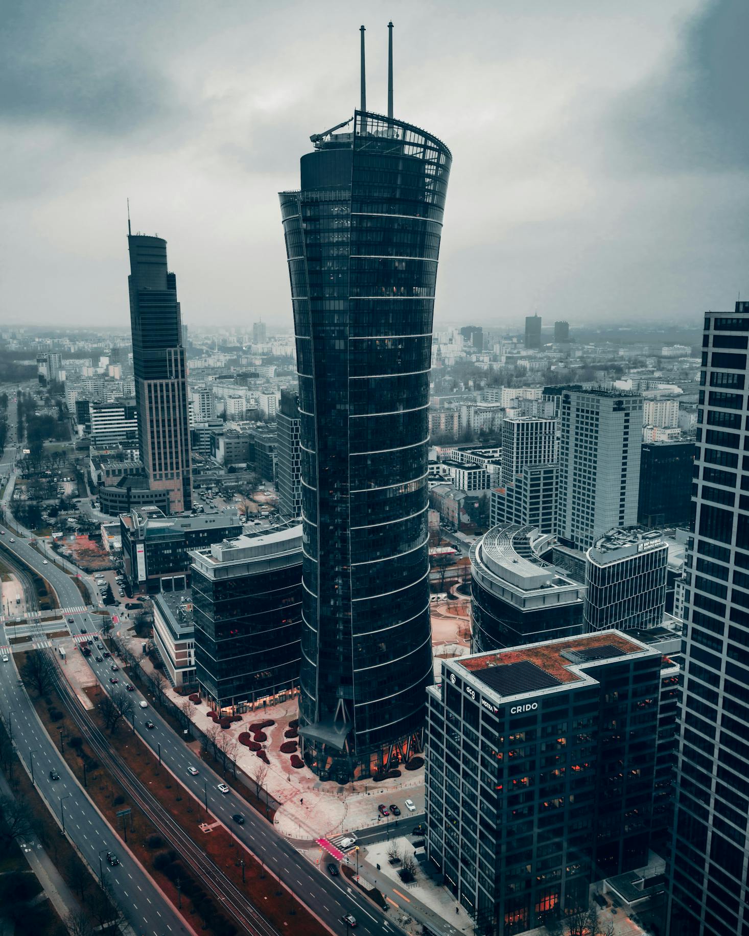 Modern skyscrapers near Warszawa Gdańska Station