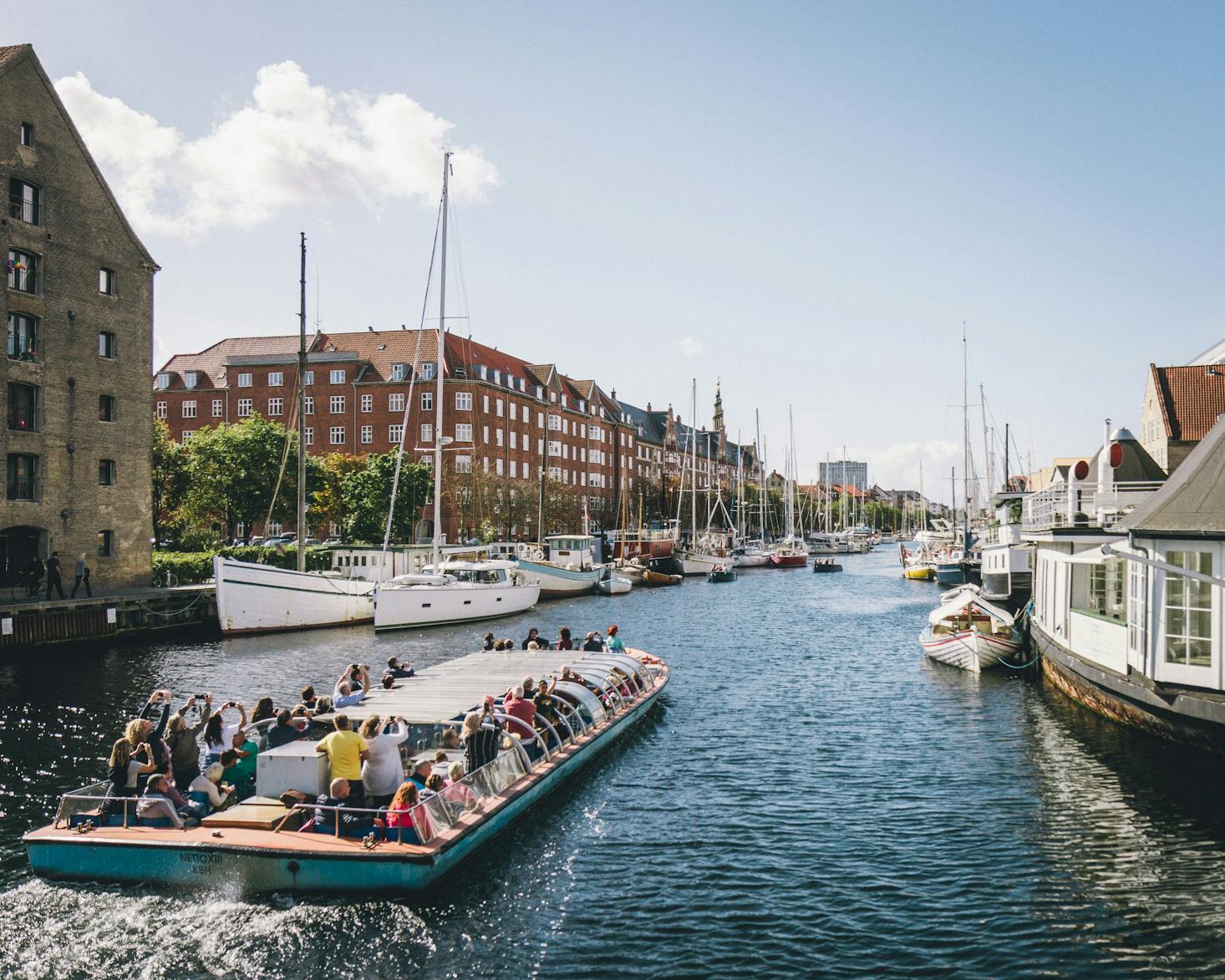 Boats in the water near Copenhagen Cruise Port