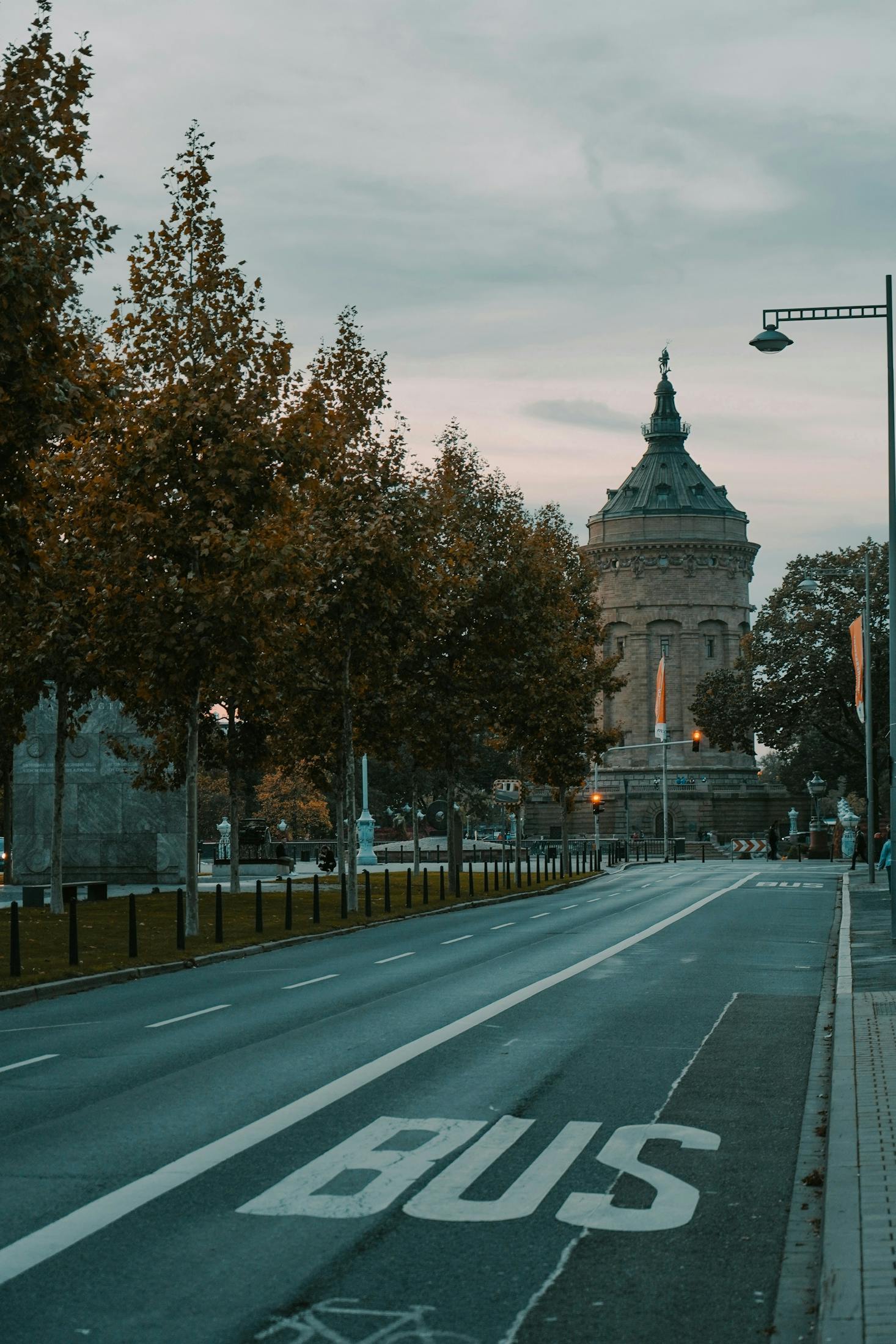 Bus lane in Mannheim near the ZOB