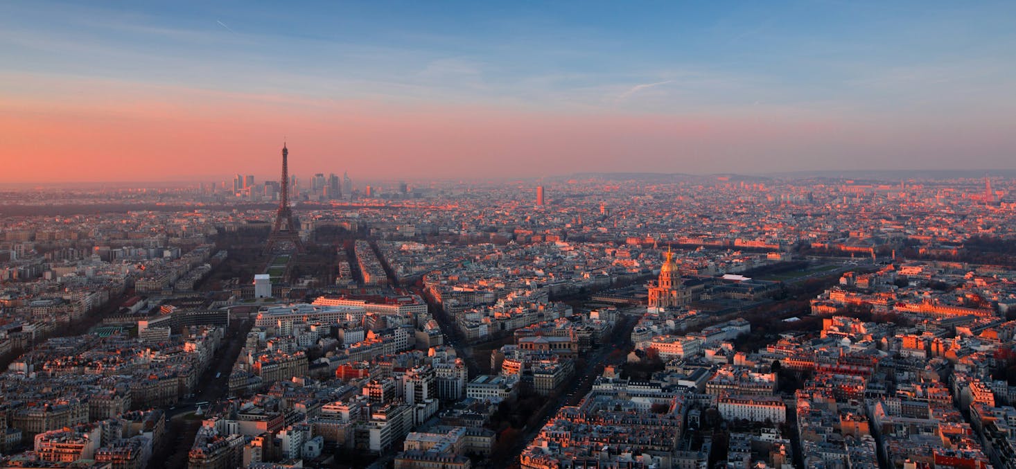 Veduta di Parigi e della Torre Eiffel dall'alto