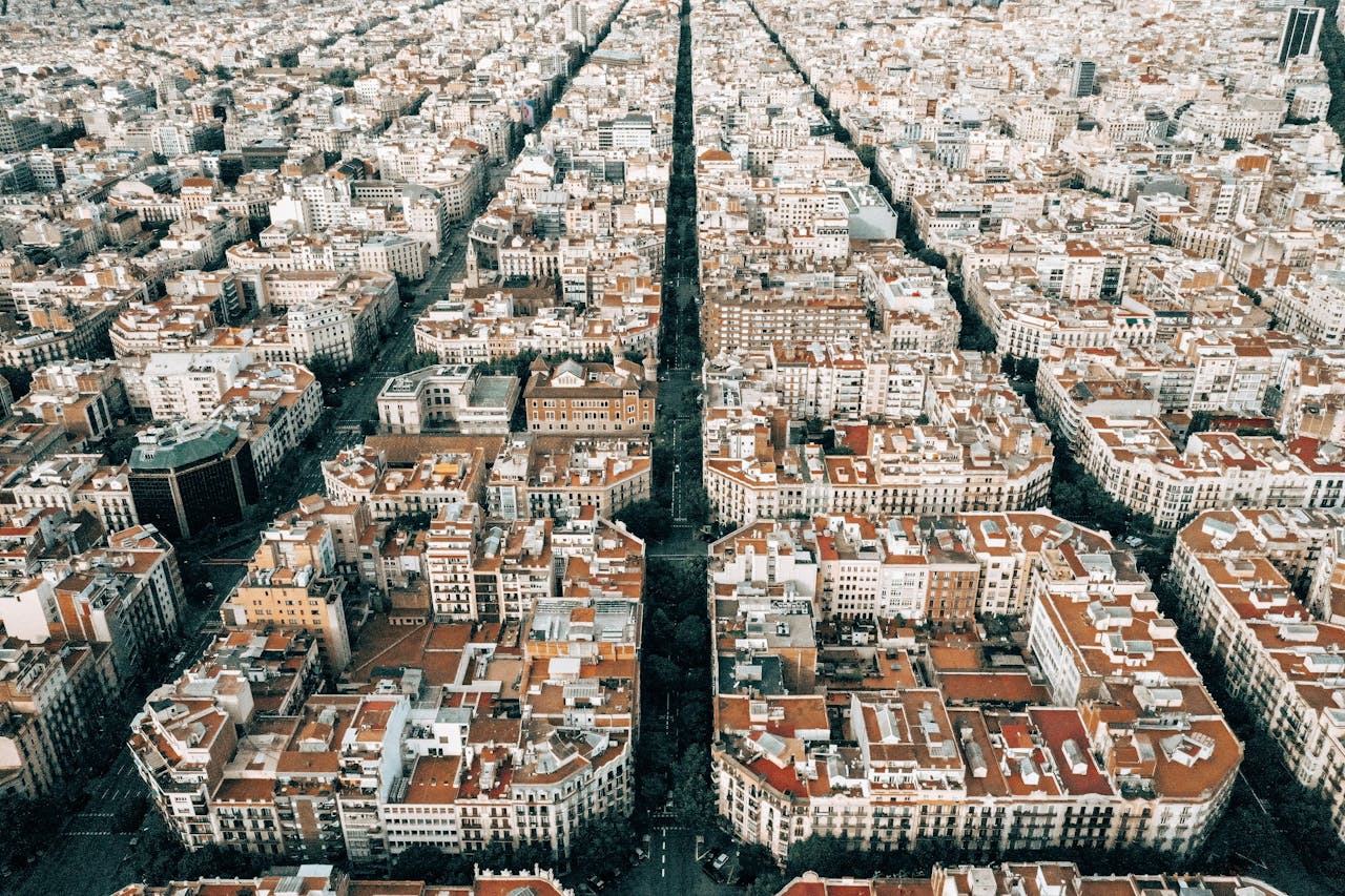 Veduta panoramica su Barcellona dall'alto