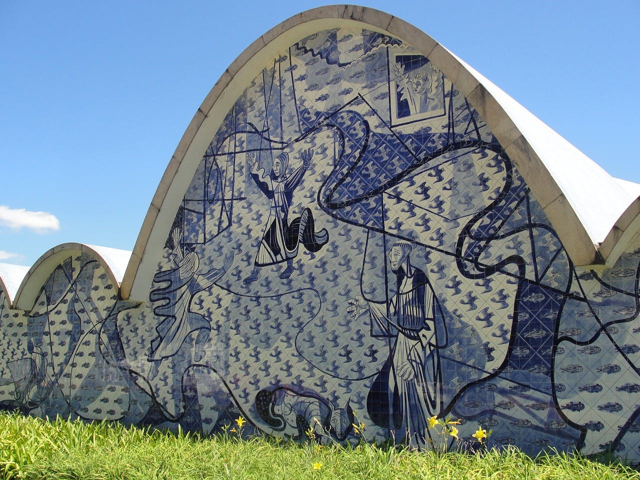 A beautiful mural outside the Church of Saint Francis of Assisi in Belo Horizonte. A beautiful mural outside the Church of Saint Francis of Assisi in Belo Horizonte.