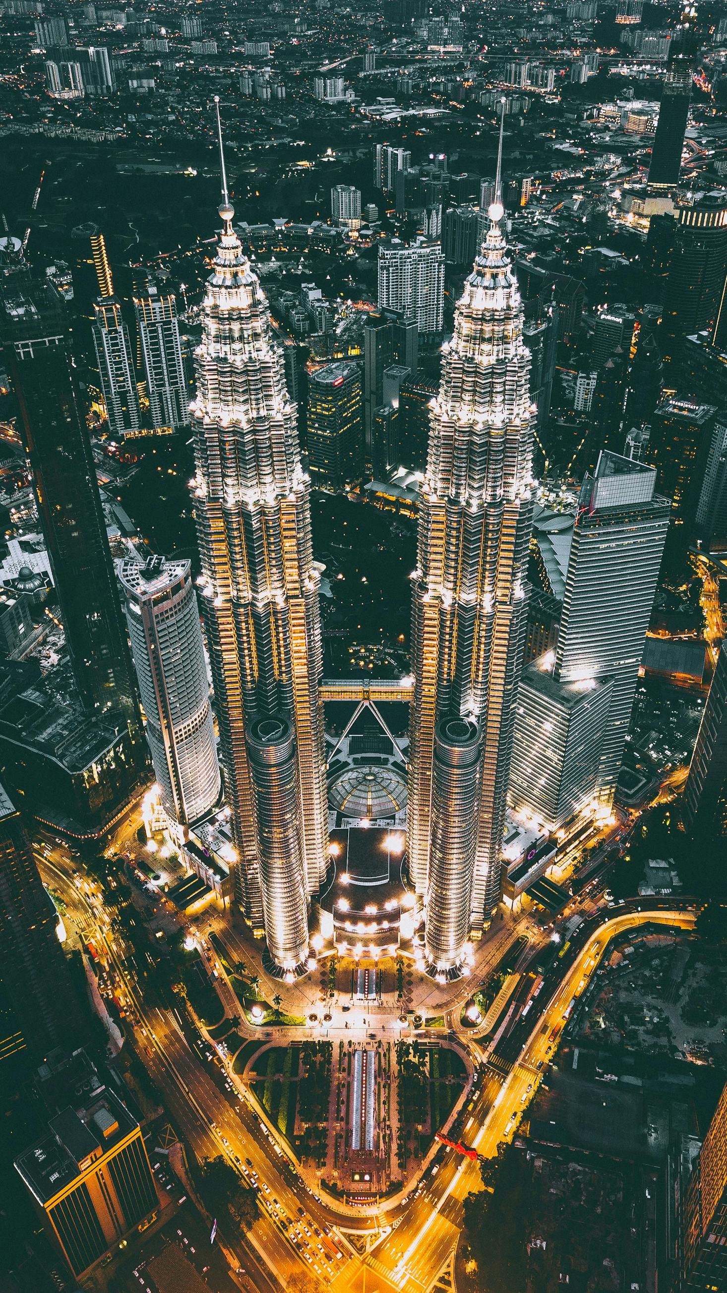 Vue sur les tours jumelles de Kuala Lumpur