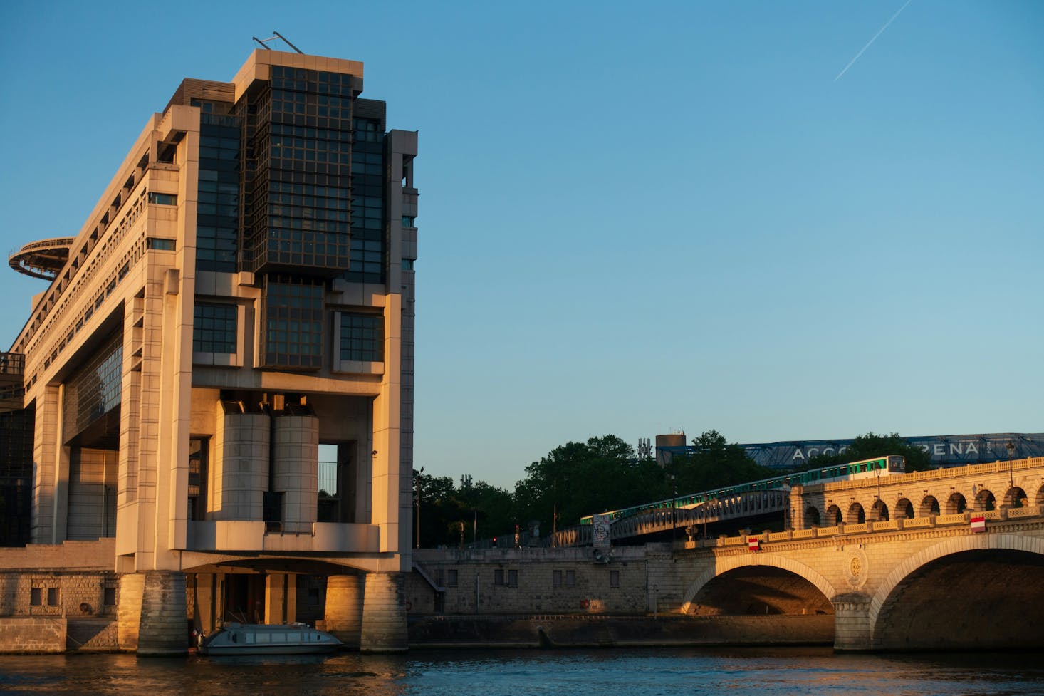 Bridge over the Seine in the Bercy neighborhood of Paris