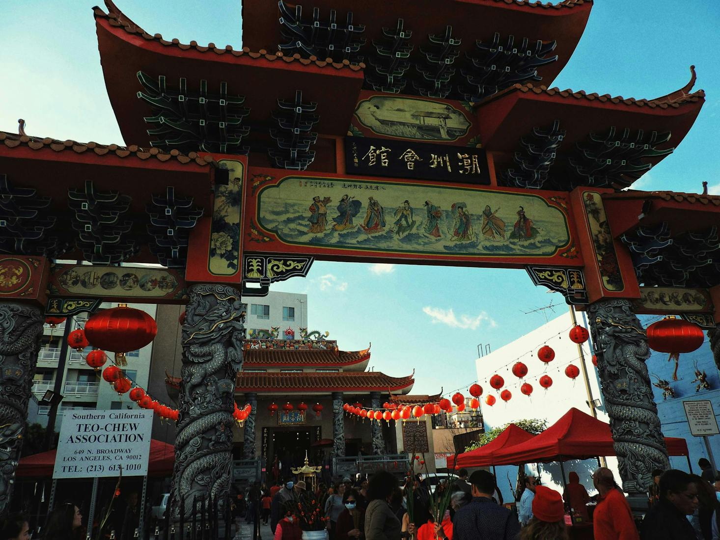 Ornate entrance gate to Chinatown in Los Angeles