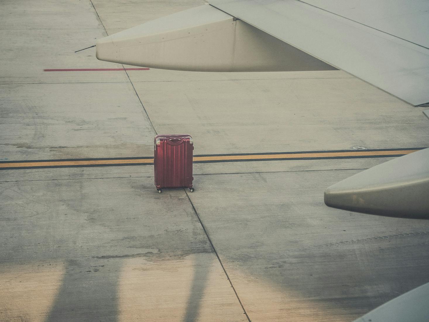 Bagage déposé à l'aéroport de Rome, Italie