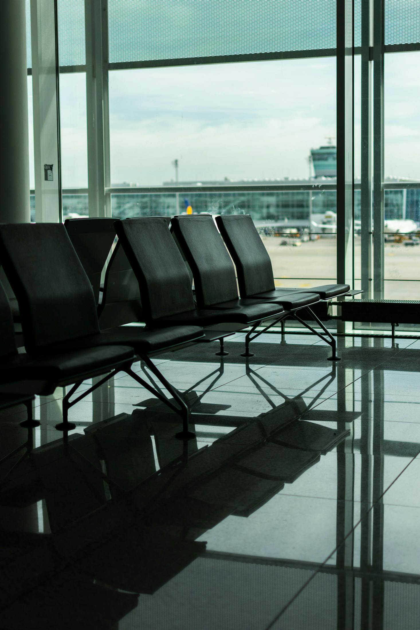 Salle d'attente à l'aéroport de Munich, Allemagne