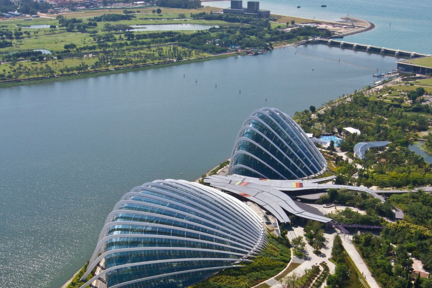 View of the Marina Bay gardens, Singapore