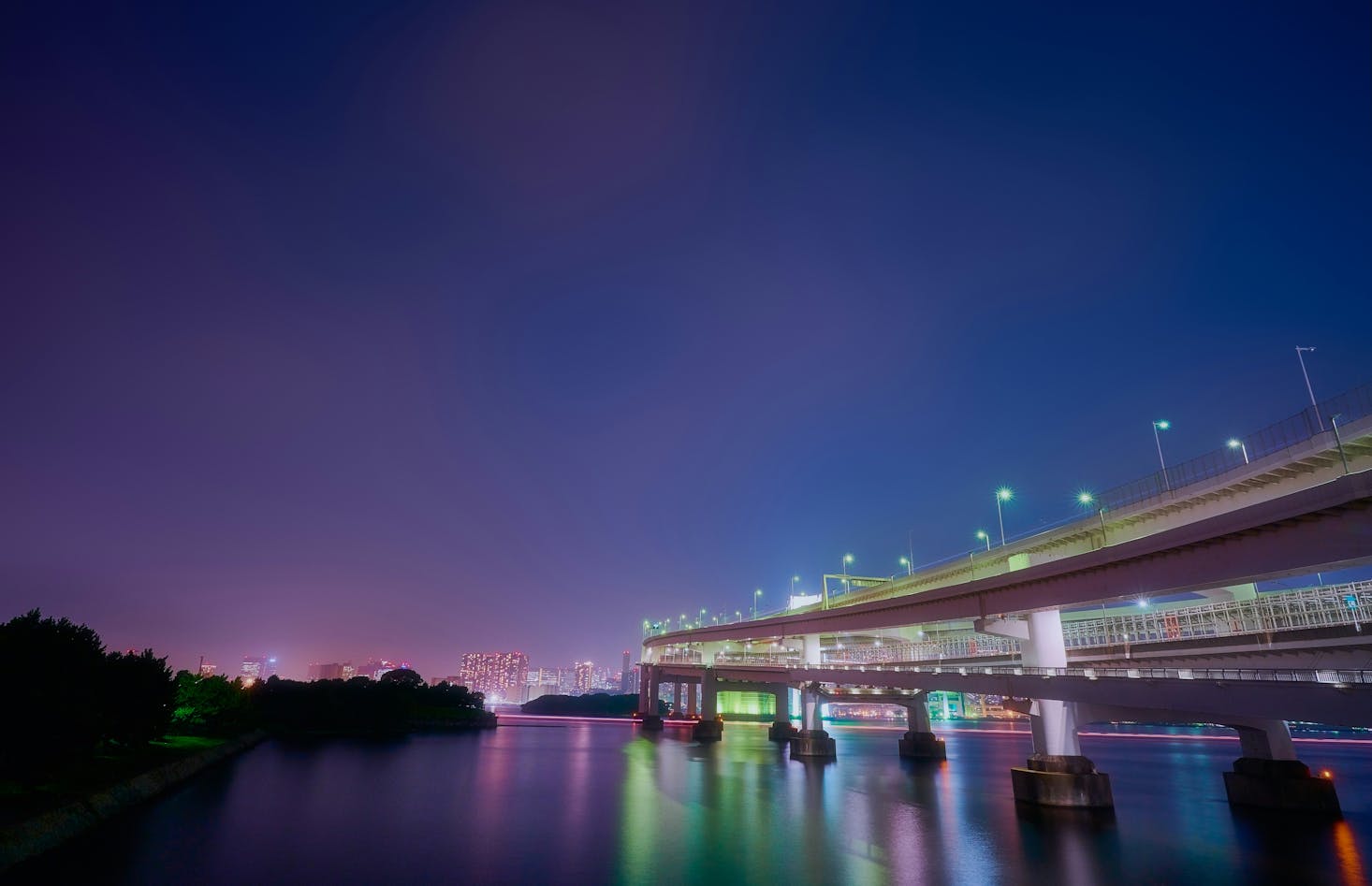 Odaiba Beach at night 