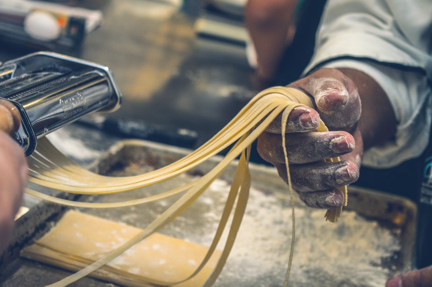 Handmade pasta in Palermo at night