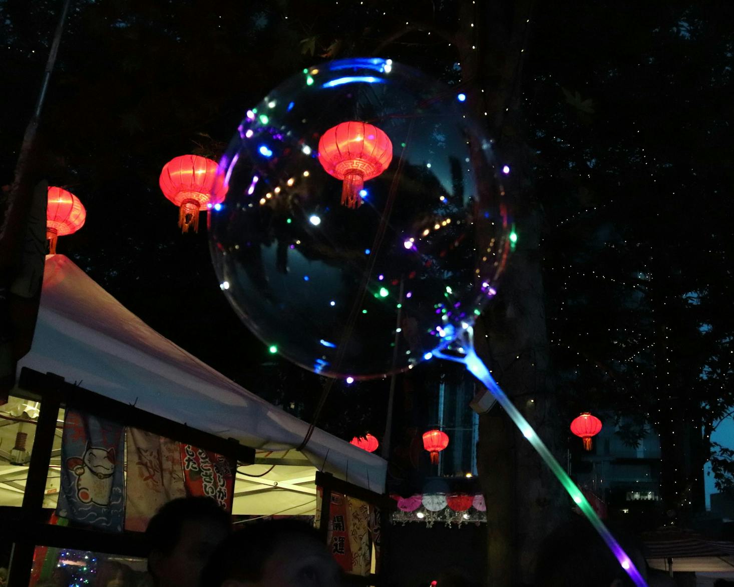 Colorgul lanterns at night at Corwn Casino in Melbourne