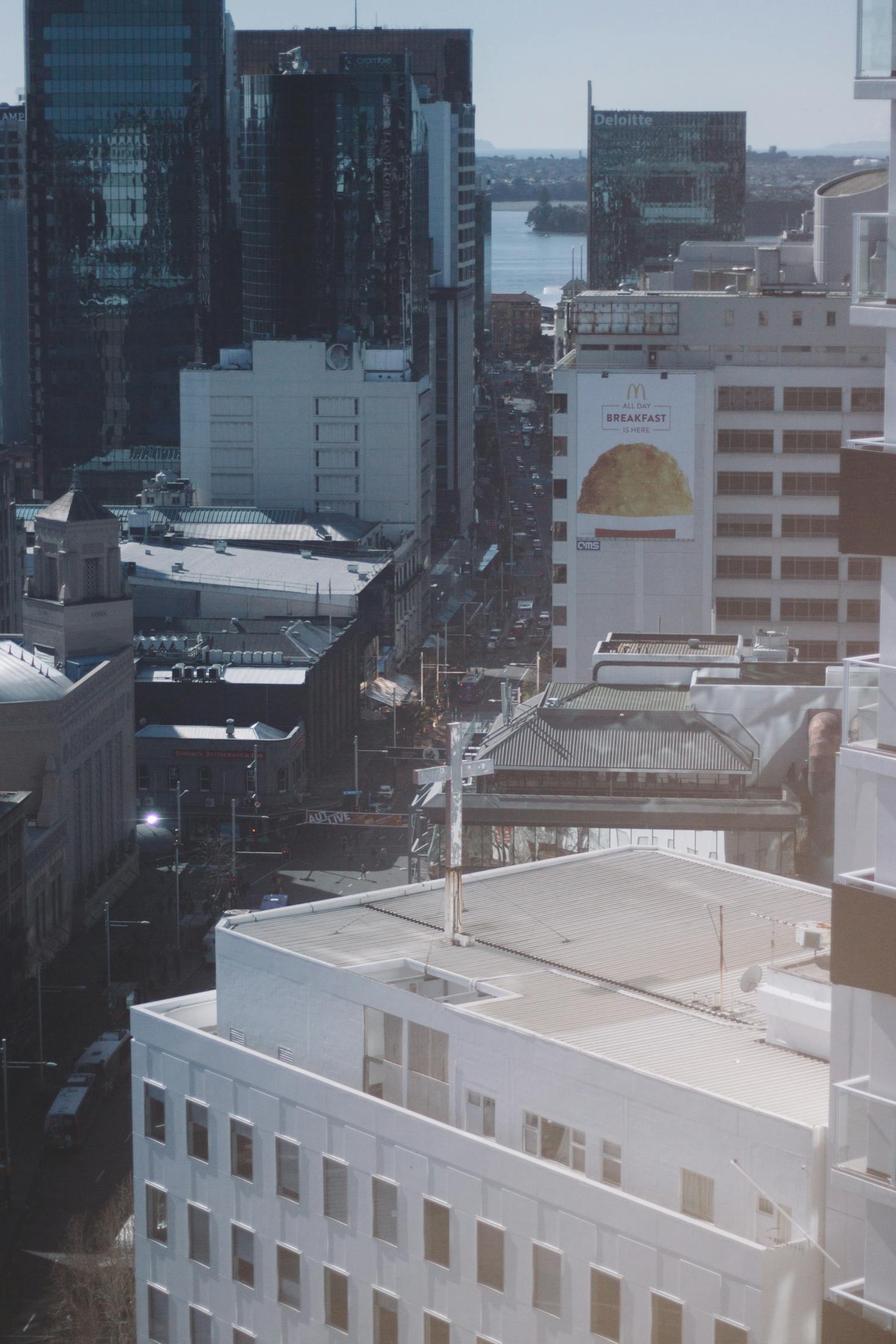 The tall buildings of Queen Street in the Auckland CBD