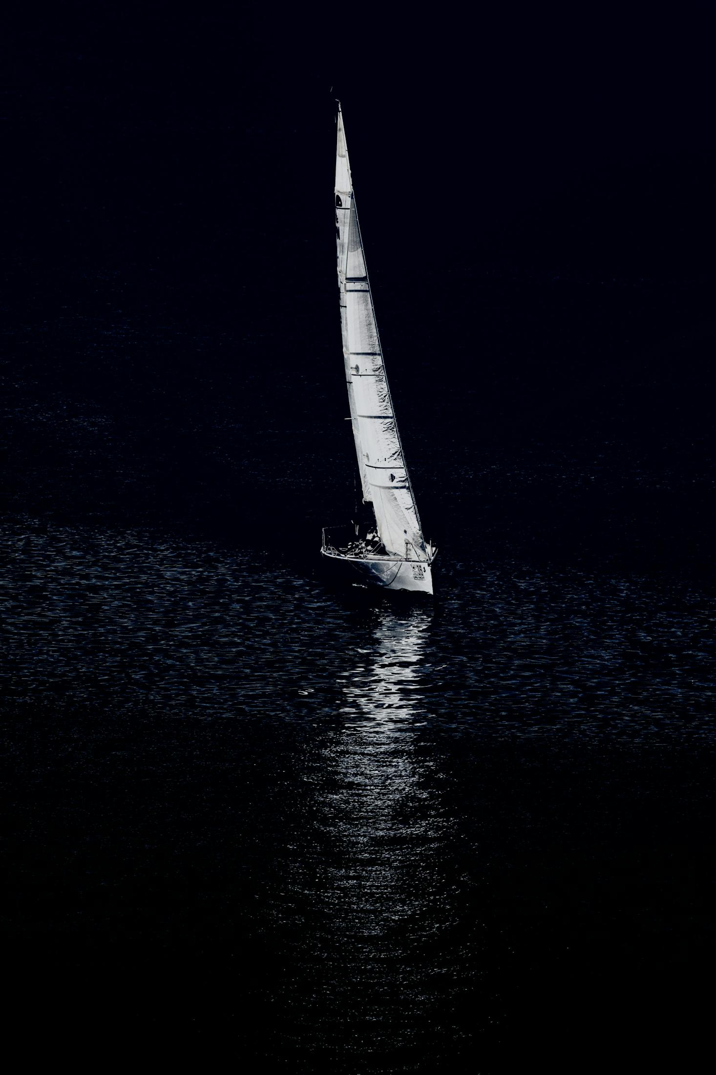 Sea at night in Palermo