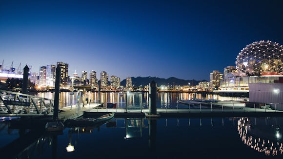 Vancouver skyline at night