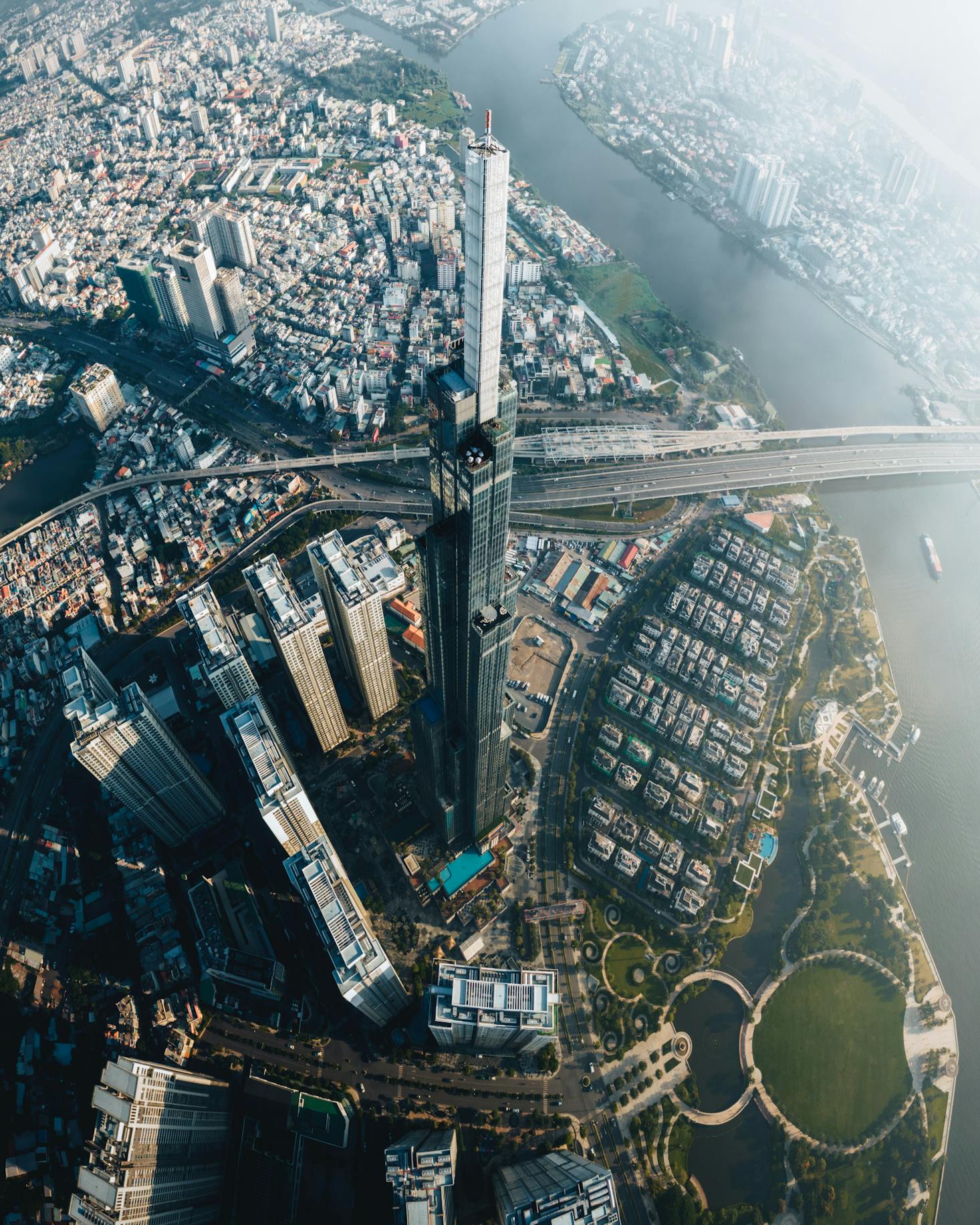 Landmark 81 dominates the city sky in Ho Chi Minh City, Vietnam