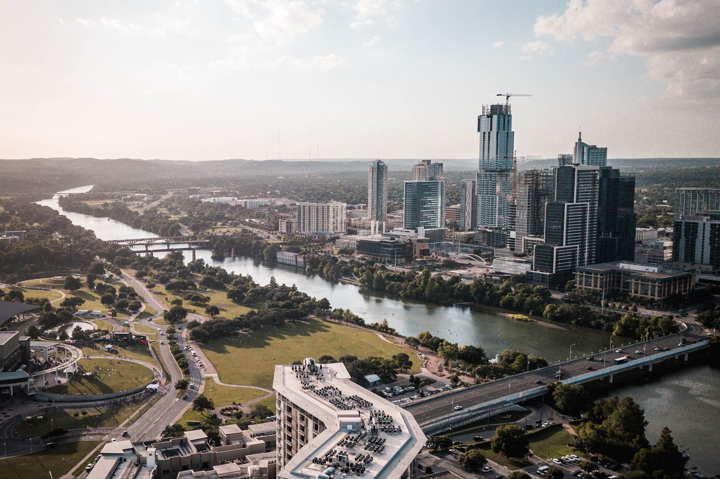 aerial view of Austin