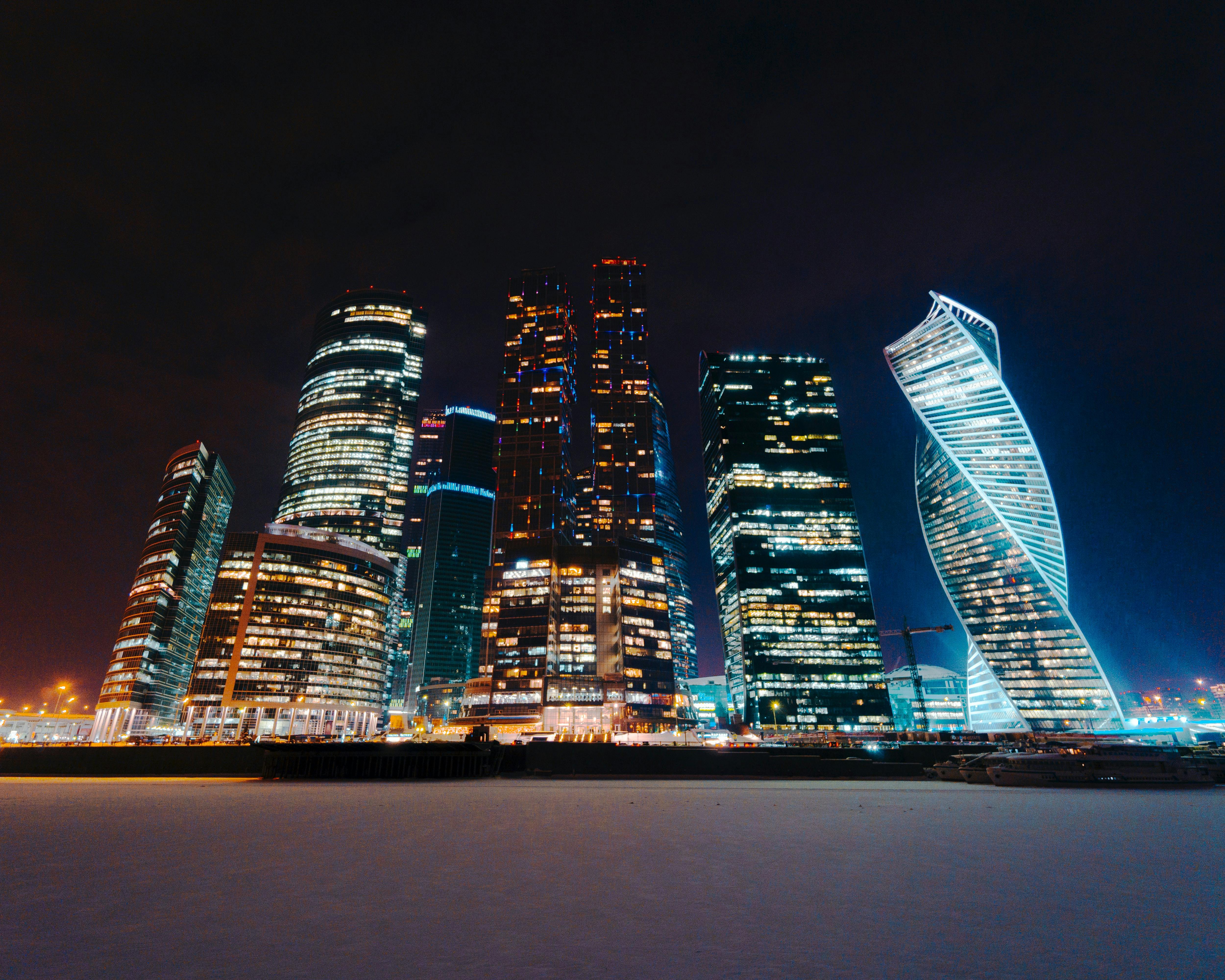 Moscow skyline at night