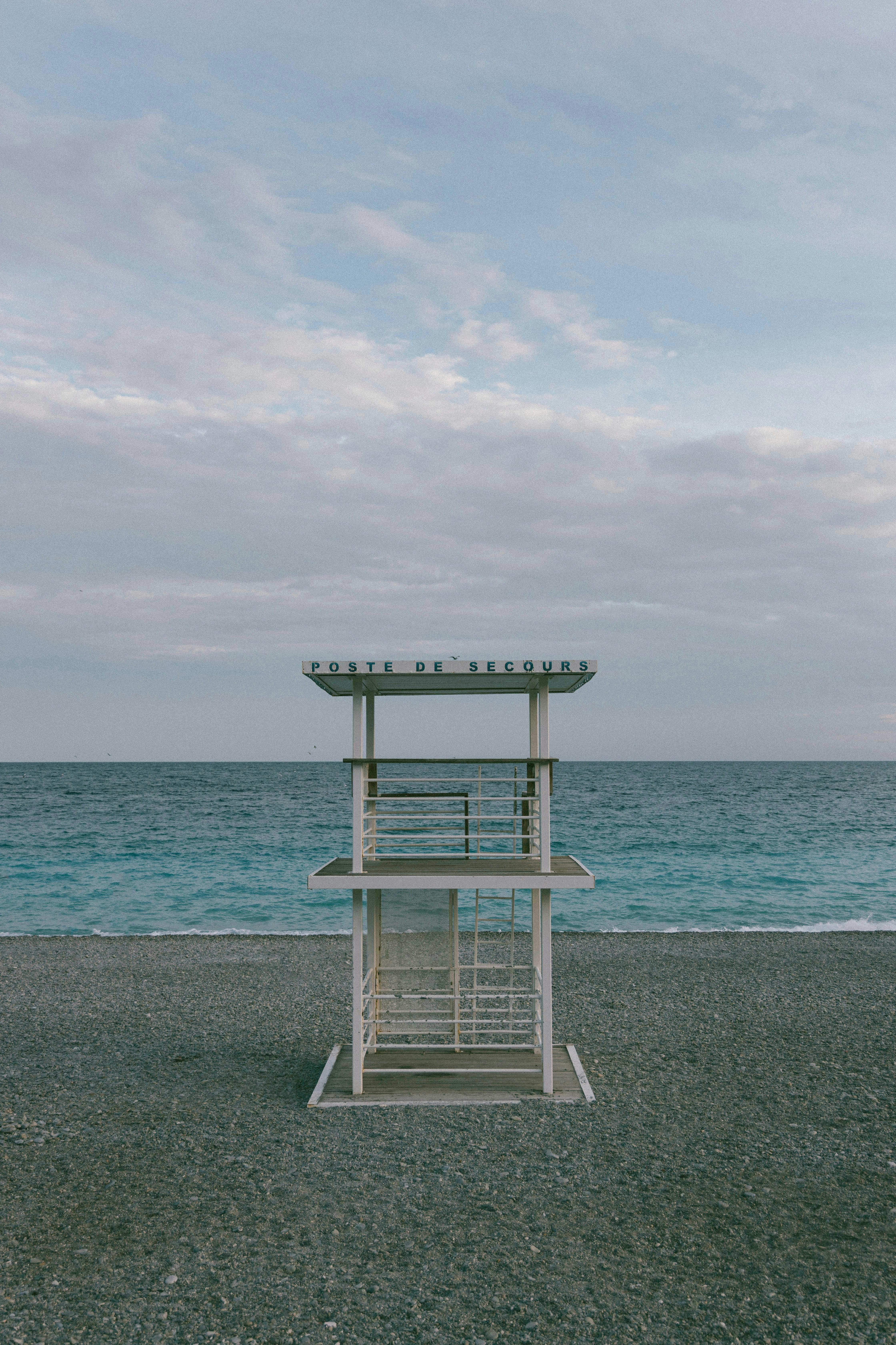 Pebble beaches in Nice, France