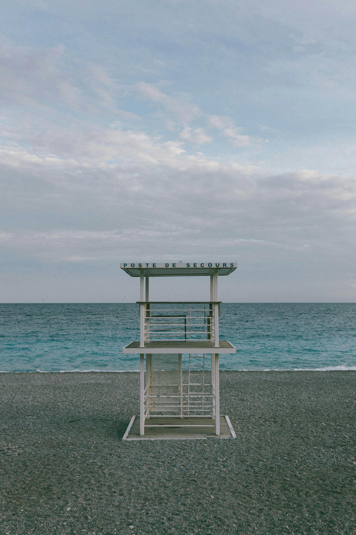 Pebble beaches in Nice, France