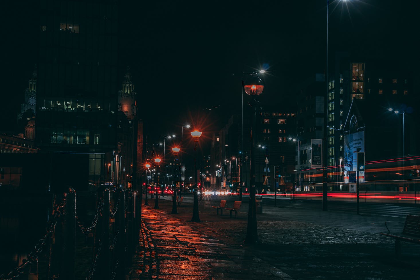 Streets of Liverpool at night